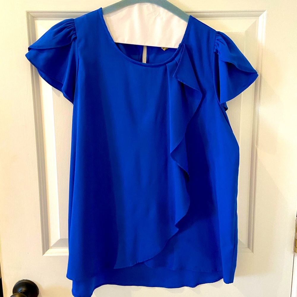 Blue short sleeve blouse